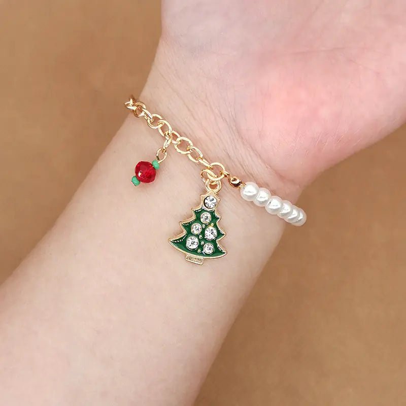Elk Snowflake Christmas Bell Bracelet - Merlani