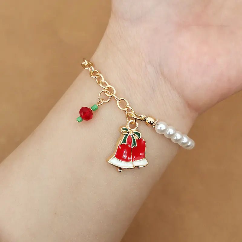 Elk Snowflake Christmas Bell Bracelet - Merlani