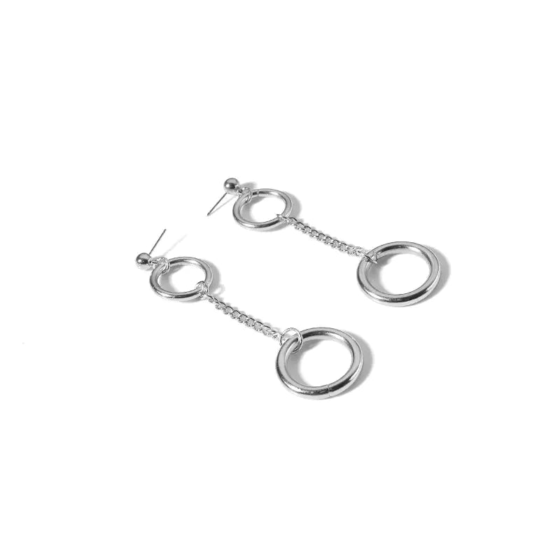 Trendy Geometric Element Earrings - Large Metal Hoops - Merlani