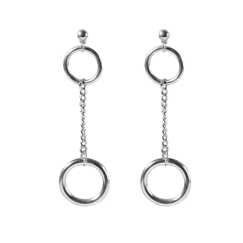 Trendy Geometric Element Earrings - Large Metal Hoops - Merlani