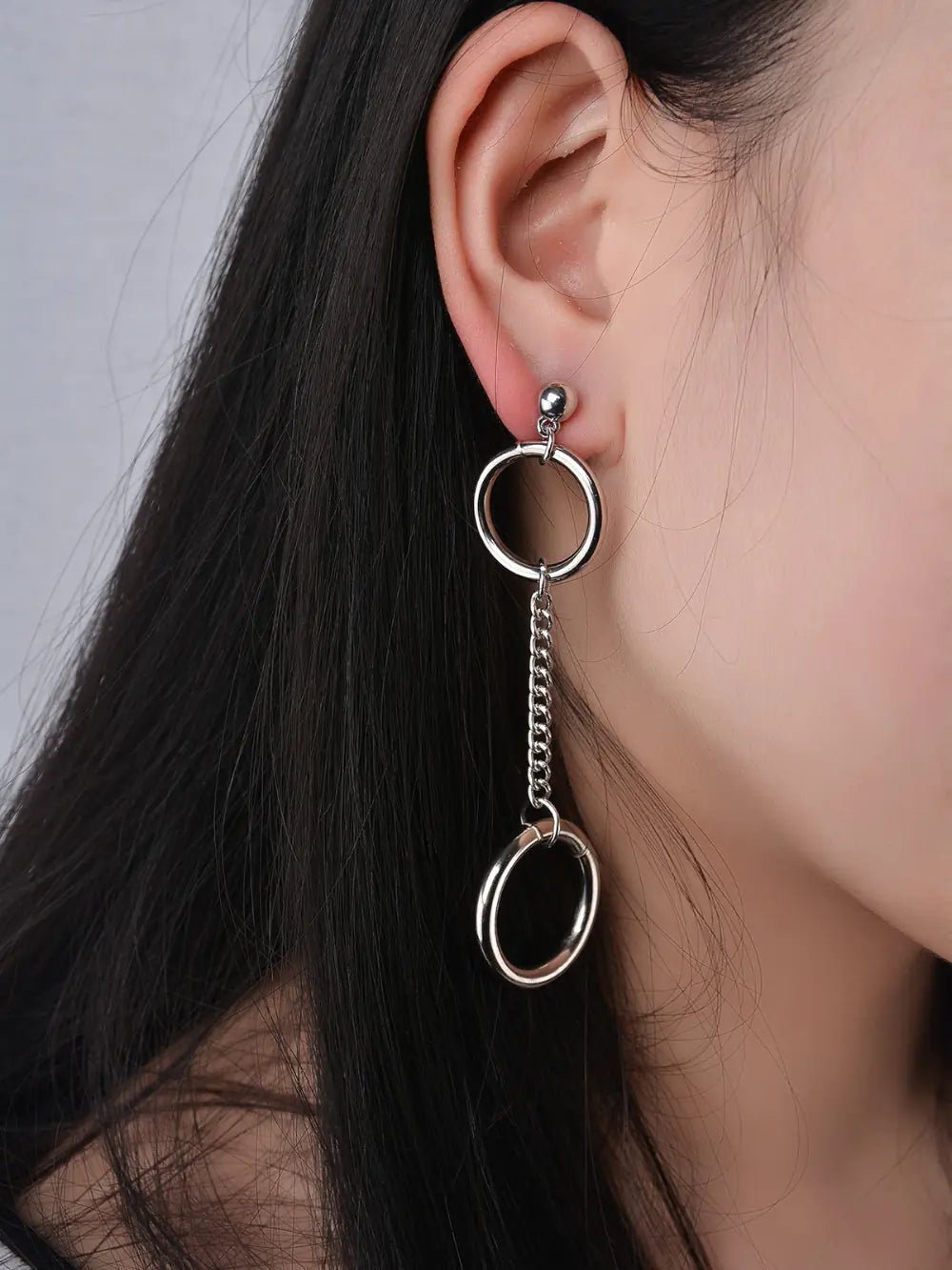 Trendy Geometric Element Earrings - Large Metal Hoops - Merlani