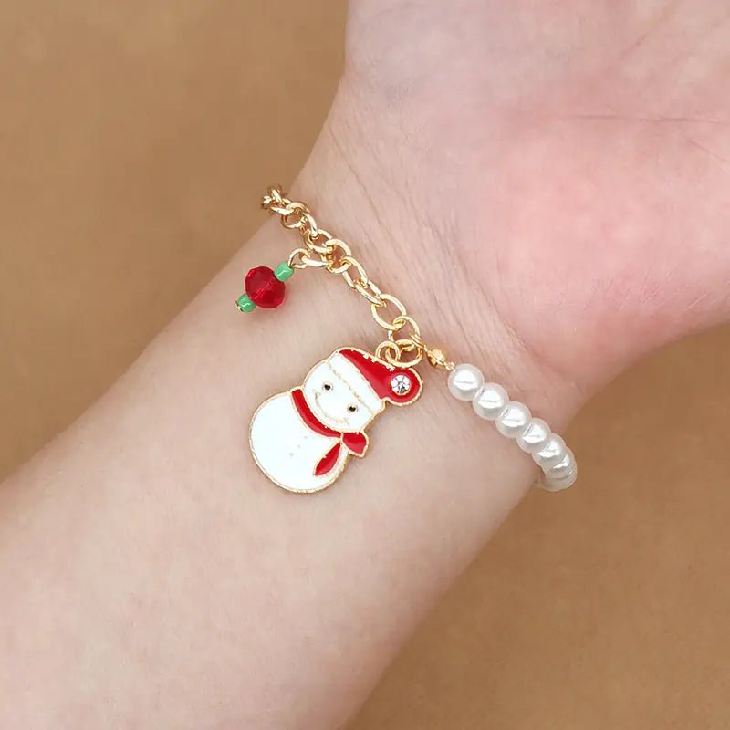 Elk Snowflake Christmas Bell Bracelet - Merlani