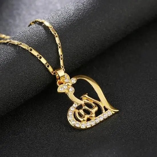Islamic Allah Pendant Heart Necklace for Women Jewelry - Merlani