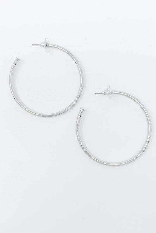 The Best Of Hoops Earrings, Brilliant Silver - Merlani
